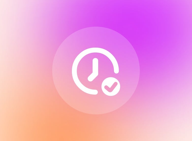 Gradient pink time saving icon