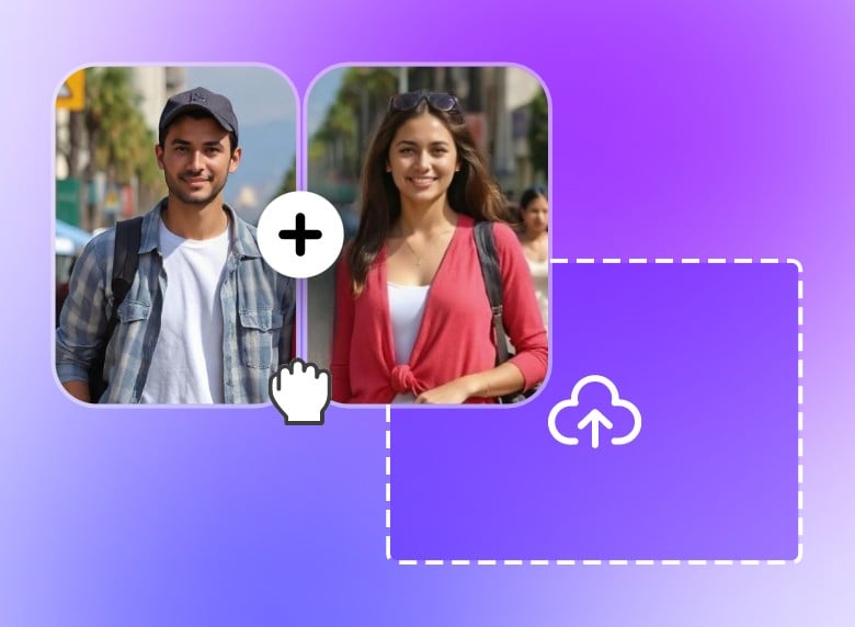 Step 1 upload one or two images to Clipfly AI kissing video generator