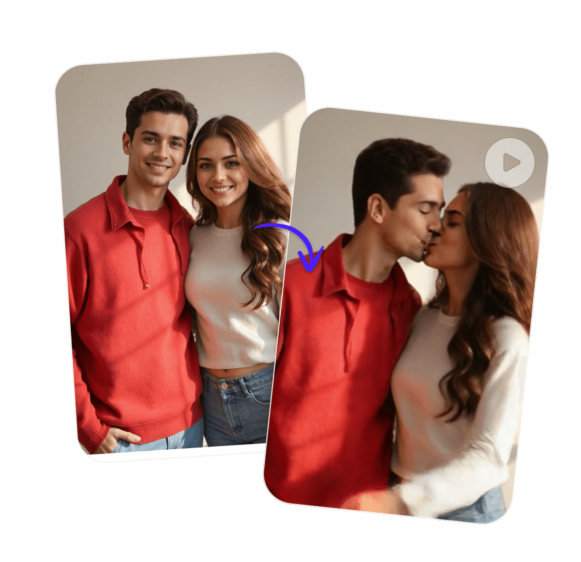 Upload a single image and create AI kissing videos