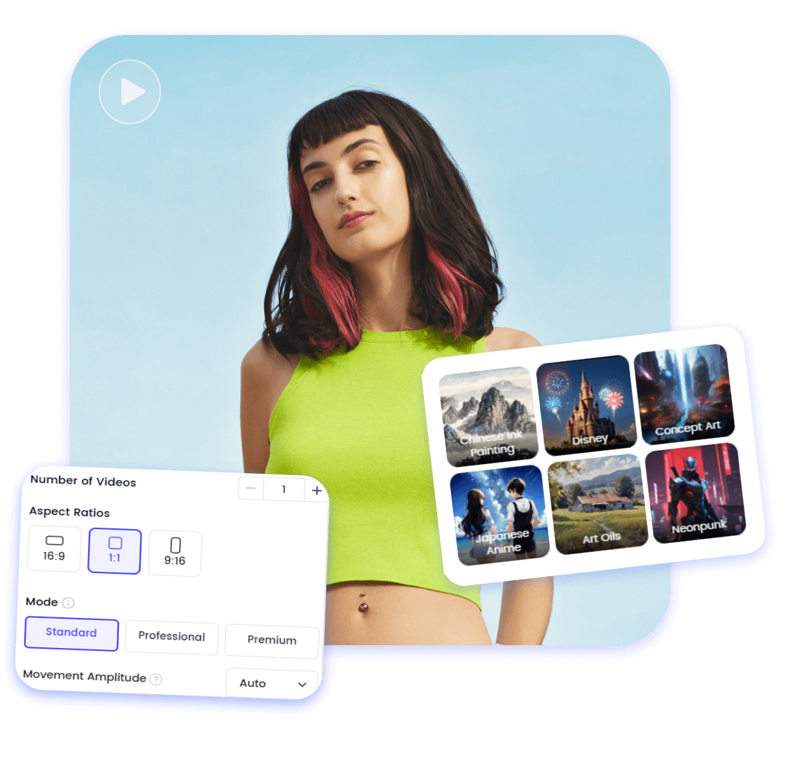 Generate videos with customization setting tools prompts styles and modes such with clipfly ai video creator
